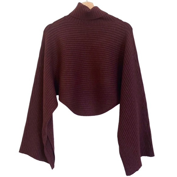 FREE PEOPLE Billie Mock Ribbed Crop Pullover Sweater - Picture 8 of 9